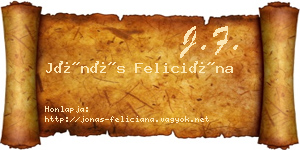 Jónás Feliciána névjegykártya