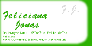 feliciana jonas business card